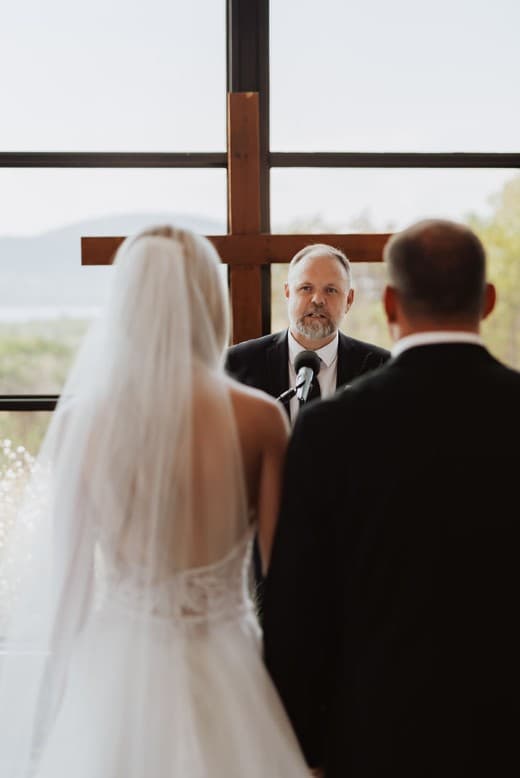 Jaco officiating his daughter's wedding ceremony